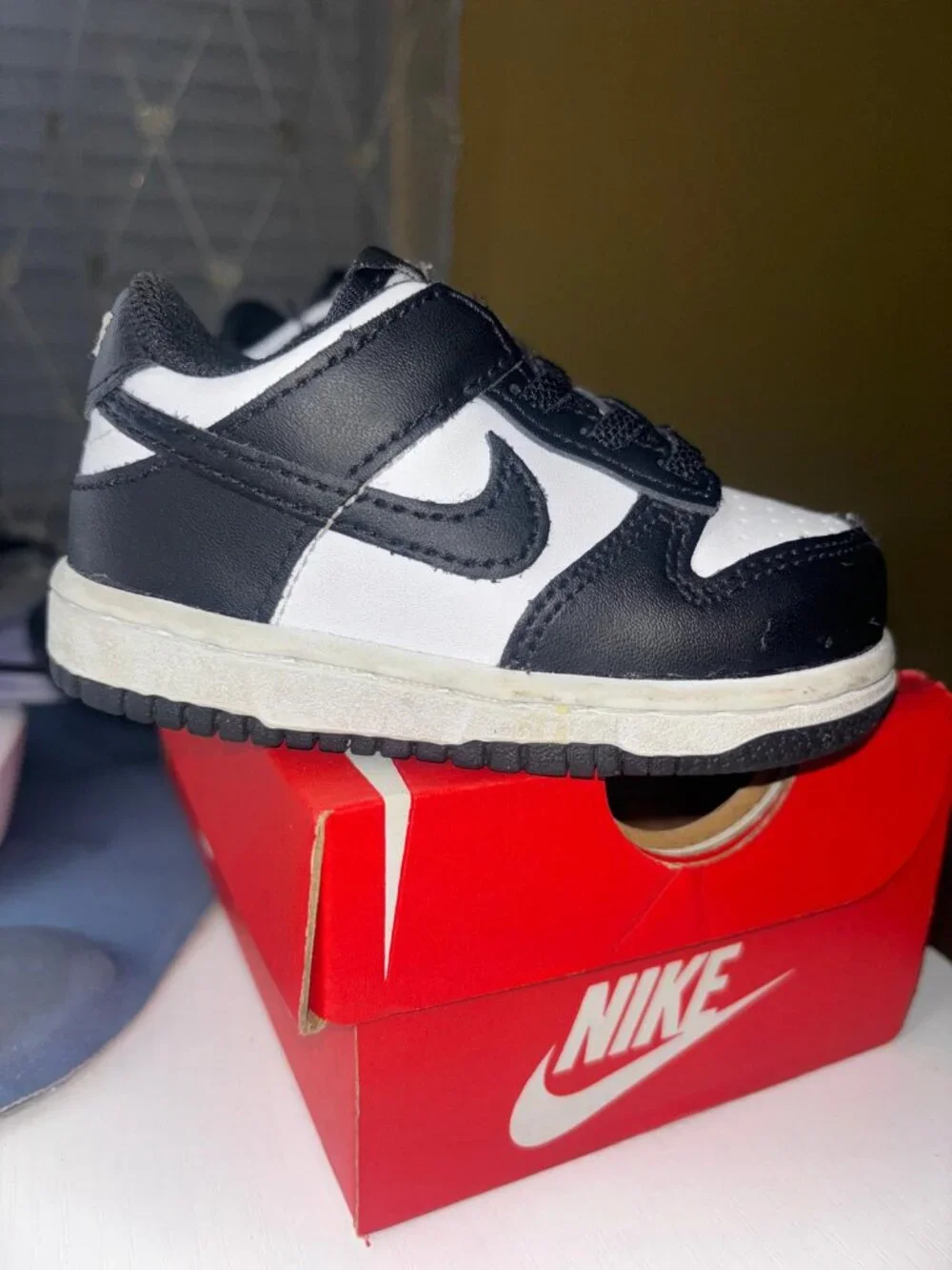 Toddler Size 5C - Nike Dunk Low Black White Leather